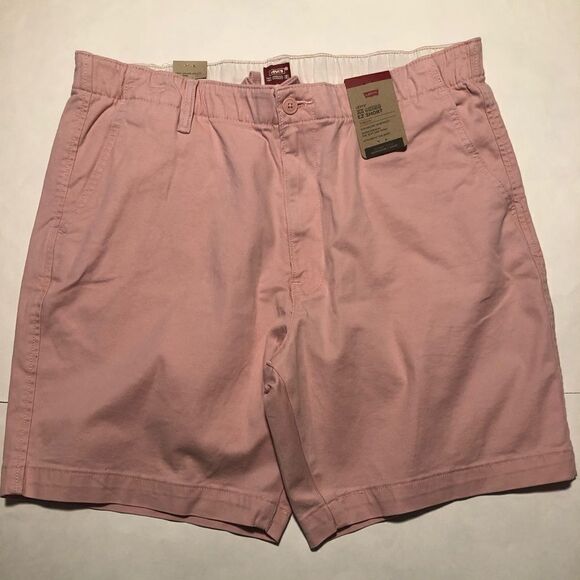Levis Chino Shorts Mens Large Pink Drawstring - Picture 1 of 3